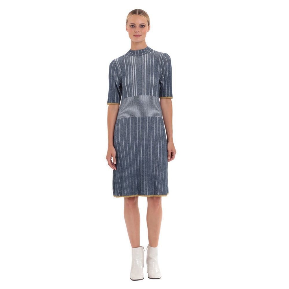 NWT Donna Morgan For Maggy Mock Neck Knit Stripe Dress M